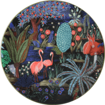 Gien Le Jardin Du Palais Dessert Plate Flamingo 8.75"D