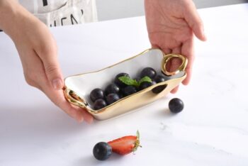 Pampa Bay Golden Handles Mini Rectangular Bowl 7.25 × 3.25 × 1.75 in - Image 2