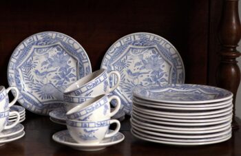 Gien Oiseau Blue & White Round Deep Dish 12.25"D - Image 2