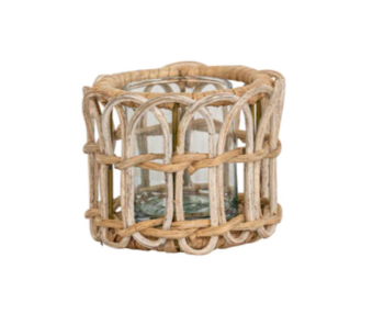 Juliska Provence Rattan Tealight - Whitewash