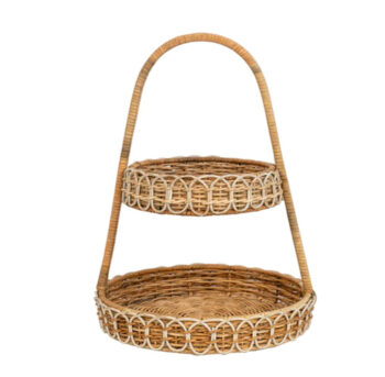 Juliska Provence Rattan Two Tiered Server - Whitewash