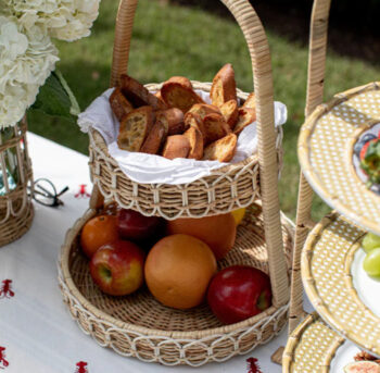 Juliska Provence Rattan Two Tiered Server - Whitewash - Image 2