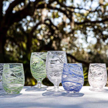 Juliska Puro Marbled Stemless Wine Glass - Green - Image 2