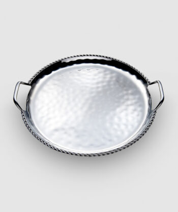 Mary Jurek Paloma Round Tray w/ Braided Wire & Handles 16½”