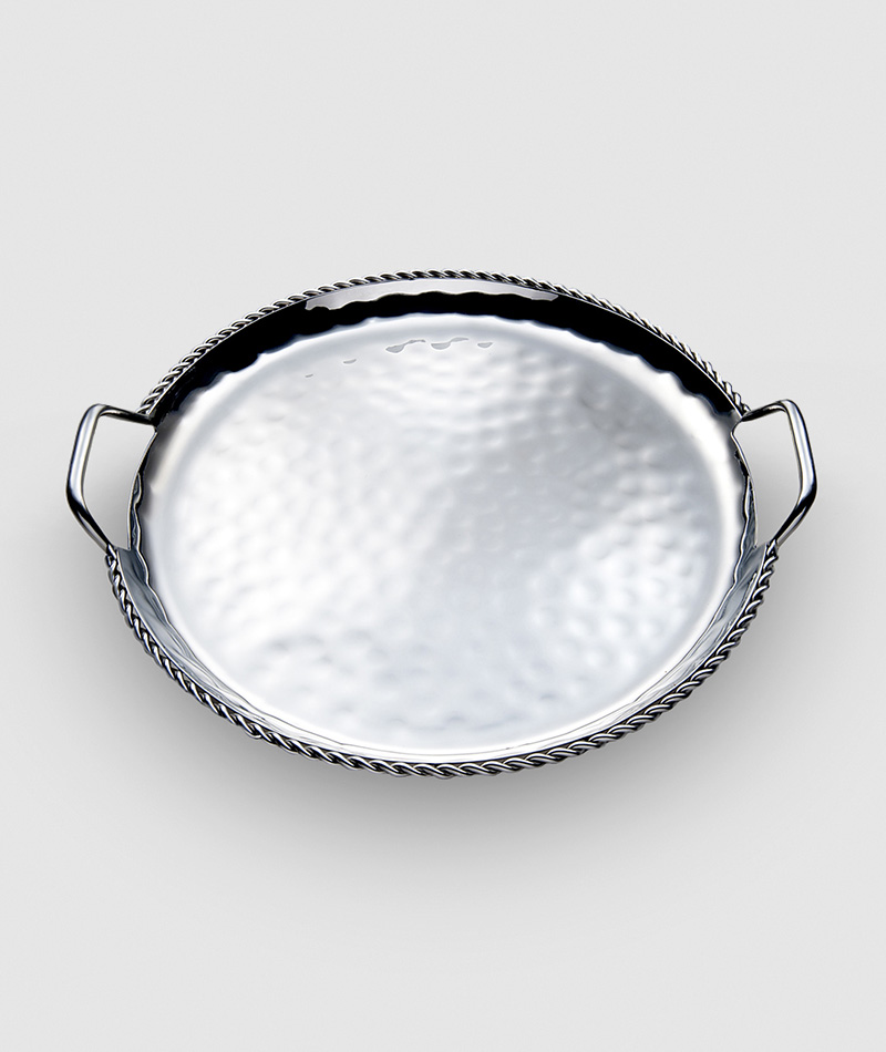 Mary Jurek Paloma Round Tray w/ Braided Wire & Handles 16½”