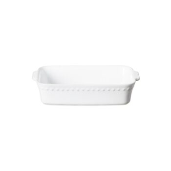 Costa Nova Pearl White Small Rectangular Baker 10.75" x 6.75" H2.5" | 45 oz.