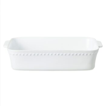 Costa Nova Pearl White Large Rectangular Baker 15" x 9.5" H3.25" | 132 oz.