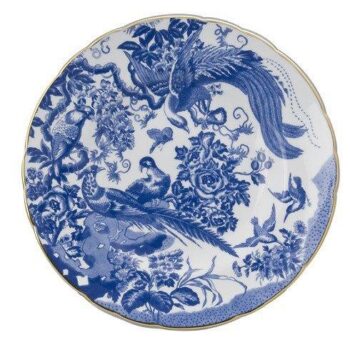 Royal Crown Derby Aves Blue Dinner Plate 10"D