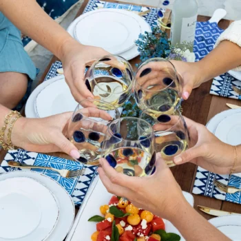 Vietri Drop Stemless Wine Glass - Image 2
