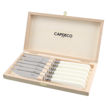 Capdeco Helios white set of 6 steak knives