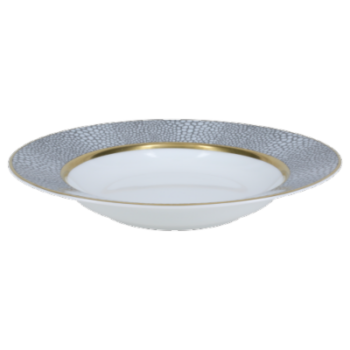 Royal Limoges Makassar gold Rim Soup Plate 9" D