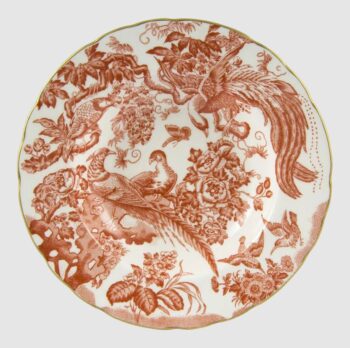 Royal Crown Derby Aves Red Rim Soup Bowl 8"D