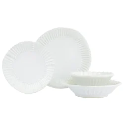 Vietri Incanto Stone White Stripe 4-Piece Place Setting