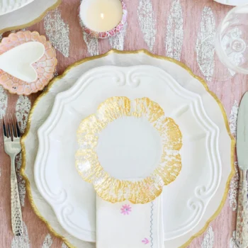 Vietri Incanto Stone White Baroque Dinner Plate - Image 2