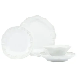Vietri Incanto Stone White Lace 4-Piece Place Setting
