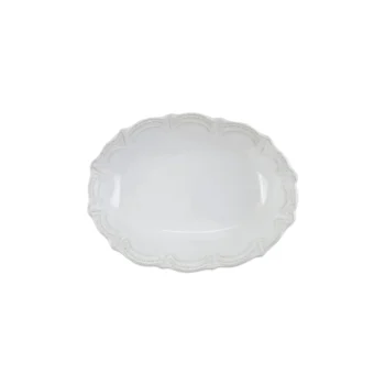 Vietri Incanto Stone White Lace Small Oval Bowl