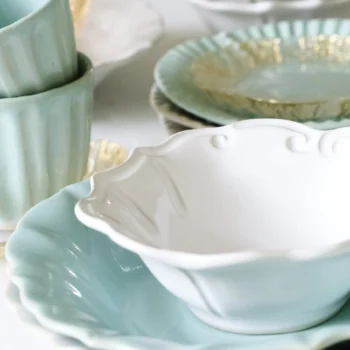Vietri Incanto Stone White Baroque Cereal Bowl - Image 2