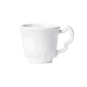 Vietri Incanto Stone White Leaf Mug