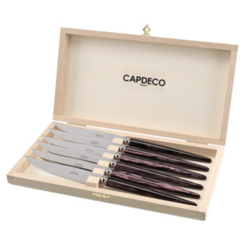 Capdeco TANG plum Set of 6 steak knives