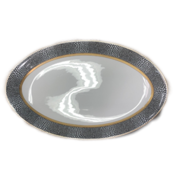 Royal Limoges Makassar gold oval platter large 16.25" L 10" W