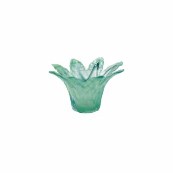 Vietri Onda Glass Green Leaf Small Centerpiece