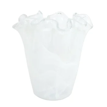 Vietri Onda White Ruffled Vase