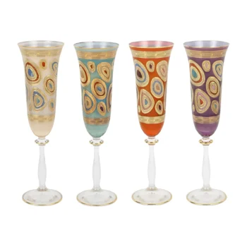 Vietri Regalia Assorted Champagne Glasses - Set of 4