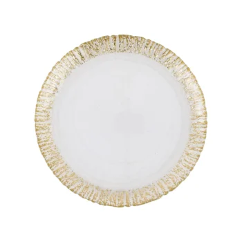 Vietri Rufolo Glass Gold Dinner Plate