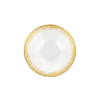 Vietri Rufolo Glass Gold Brushstroke Small Bowl - Image 2