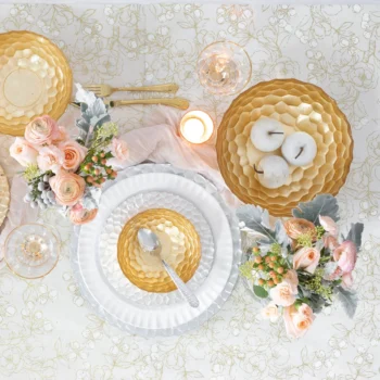 Vietri Rufolo Glass Gold Honeycomb Service Plate/Charger - Image 2