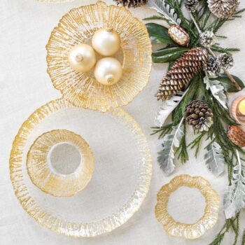 Vietri Rufolo Glass Gold Round Platter - Image 2