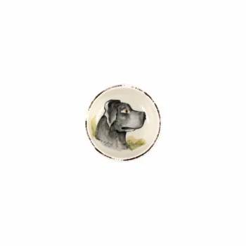 Vietri Wildlife Black Hunting Dog Condiment Bowl