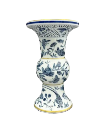 Mottahedeh Sacred Bird & Butterfly Blue Shang Vase 6"H