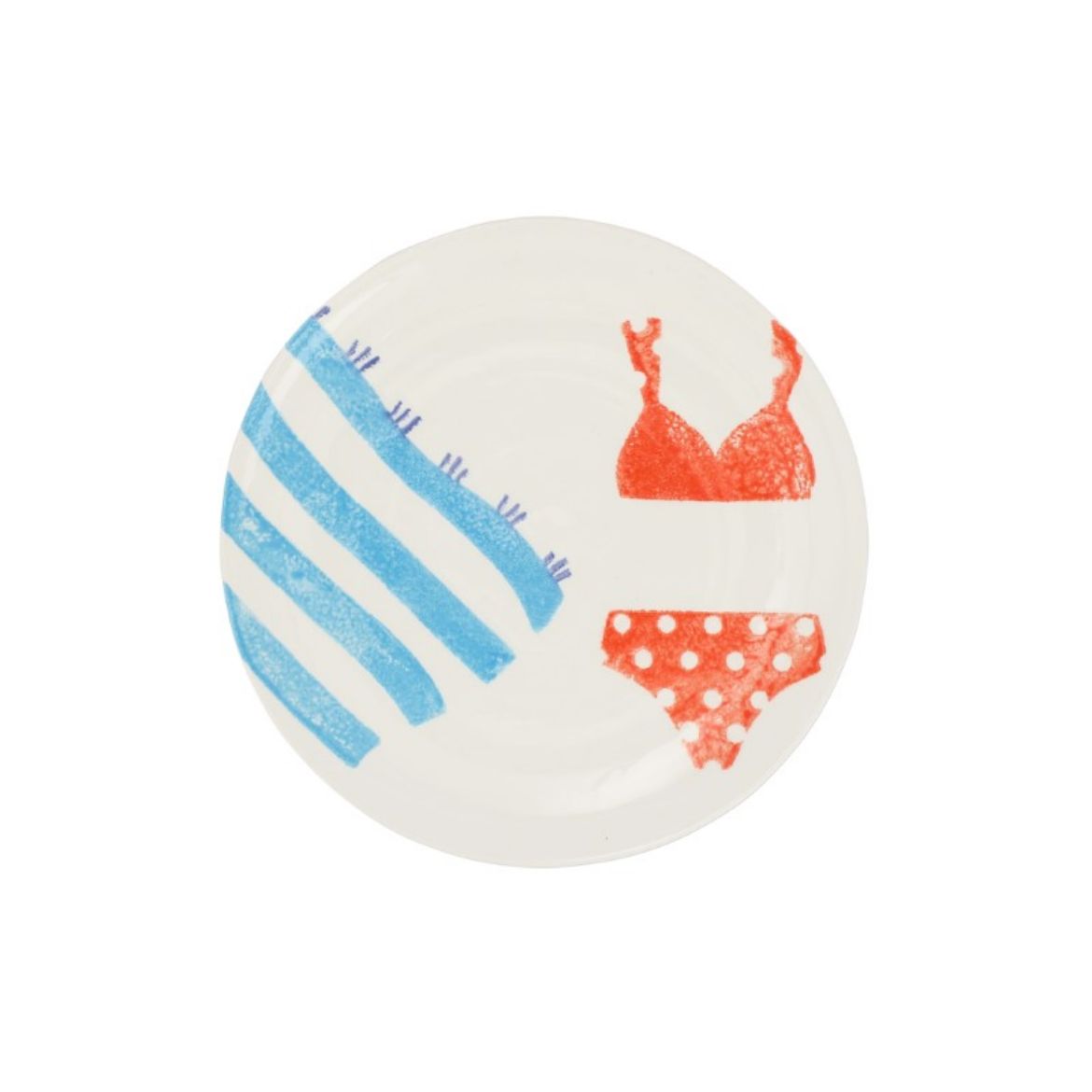 Vietri Riviera Red Bikini Salad Plate 8.5"D