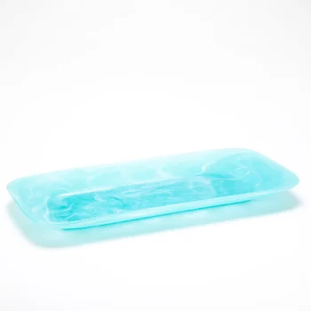 Nashi Home Classical Rectangle Platter - Aqua Swirl