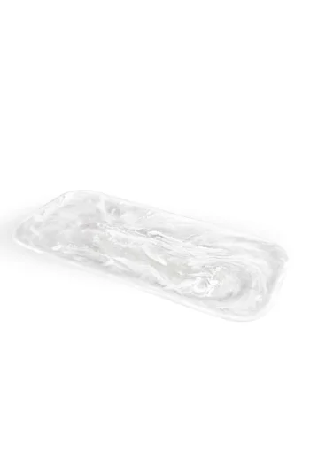 Nashi Home Classical Rectangle Platter - White Swirl