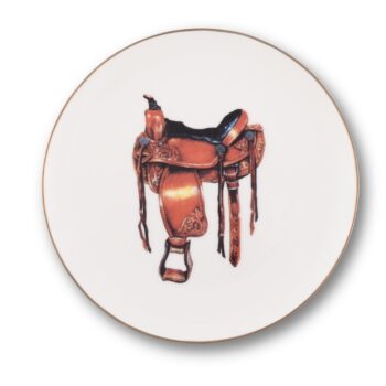 Vagabond House Amarillo Western Saddle Round Salad Plate 8.5"D