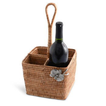 Vagabond House Orchids Hand Woven Wicker Rattan Flatware Caddy 12″T - Image 2