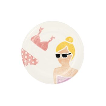 Vietri Riviera Pink Bikini Salad Plate 8.5"D