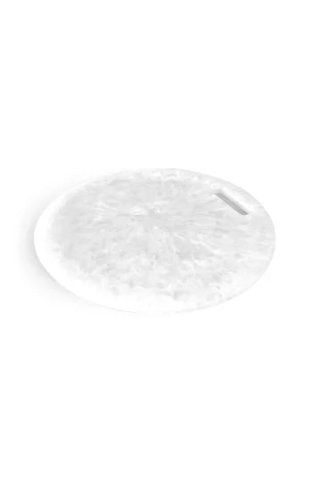 Nashi Home Classical Chopping Board Large Round - White Swirl
