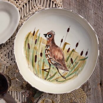 Vietri Wildlife Quail Shallow Bowl - Image 3
