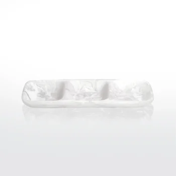 Nashi Home Everyday 3-Part Tray Medium - White Swirl