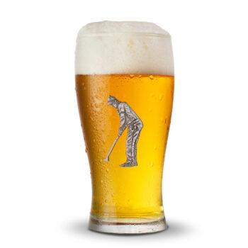 Vagabond House Golfer Beer Glass 6.5"T, 16 oz