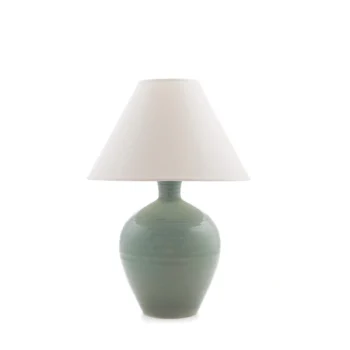 Simon Pearce Belmont Lamp, Medium - Crackle Celadon