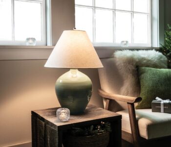 Simon Pearce Belmont Lamp, Medium - Crackle Ivory - Image 2