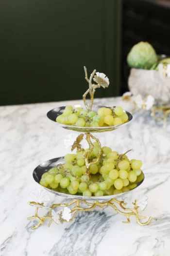 Michael Aram Butterfly Ginkgo Gold Two Tier Etagere - Image 3