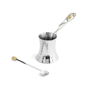 Michael Aram Pomegranate Silver & Gold Coffee Pot with Spoon - Image 2
