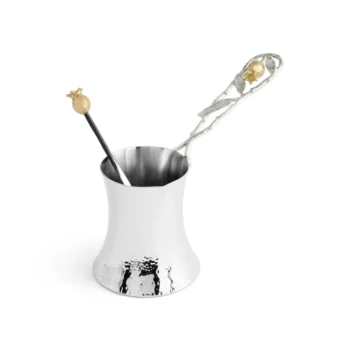 Michael Aram Pomegranate Silver & Gold Coffee Pot with Spoon