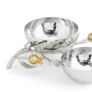 Michael Aram Pomegranate Silver & Gold Double Bowl - Image 2