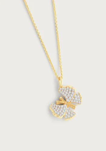 Anabel Aram Butterfly White Pavé Small Necklace - Image 2